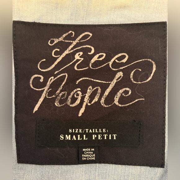 Free People Light Blue Hooded Jean Jacket with White Accents - Picture 8 of 16